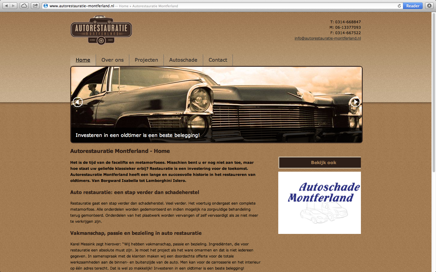 Website Autorestauratie Montferland